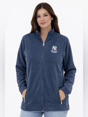 Antigua Yankees Fleece Jacket XL Navy Zip Up